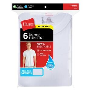 Hanes T-Shirt 6-Pack Ultimate Men's ComfortSoft FreshIQ Crewneck FreshIQ Short